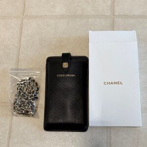 Chanel Coco Crush Black Phone Case with Chain